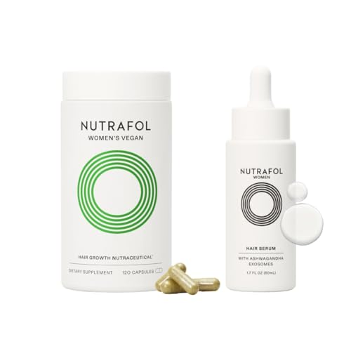 Nutrafol Women’s Vegan Hair Growth Supplements and Scalp Serum | Clinically Proven for Thicker, Stronger Hair | 2-Tiered Hair Support System