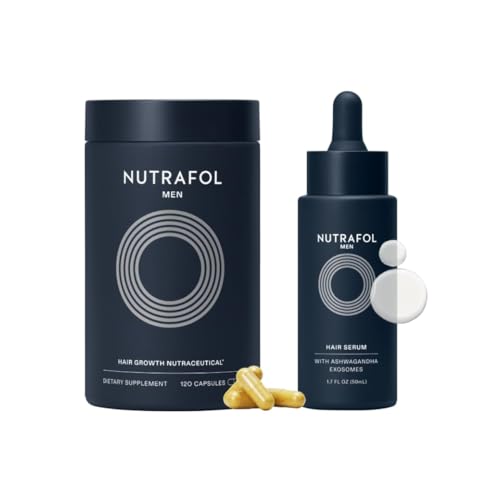 Nutrafol Men’s Hair Growth Supplements and Scalp Serum | Clinically Proven for Thicker, Stronger Hair | 2-Tiered Hair Support System