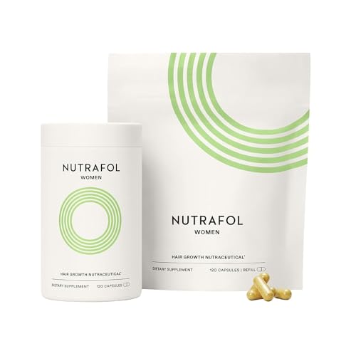 Nutrafol Women’s Hair Growth Supplements | Clinically Proven for Thicker, Fuller, Stronger Hair | 2-Month Supply with Bottle & Refill Pouch