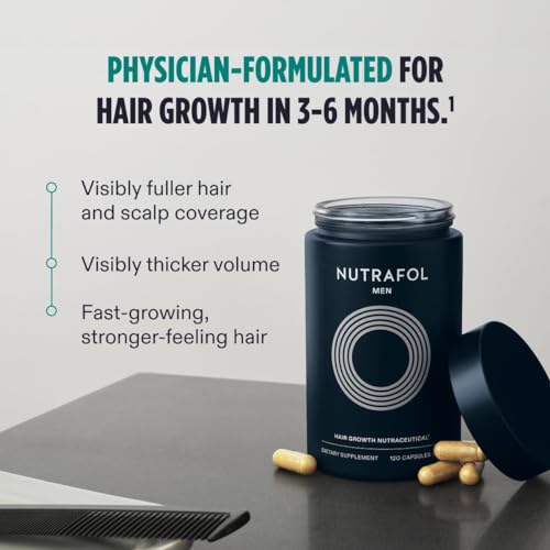 Nutrafol Men’s Hair Growth Supplements and Scalp Serum | Clinically Proven for Thicker, Stronger Hair | 2-Tiered Hair Support System