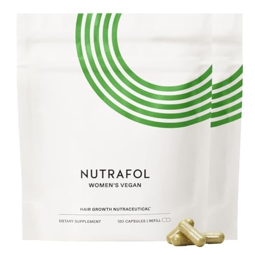 Nutrafol Women’s Vegan Hair Growth Supplements | Clinically Tested for Thicker, Stronger Hair and Less Shedding | 2-Month Supply with Refill Pouches