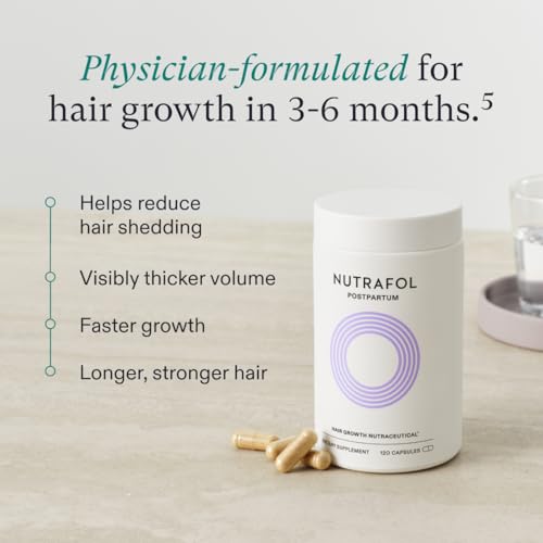 Nutrafol Postpartum Hair Growth Supplements and Scalp Serum | Clinically Proven for Thicker, Stronger Hair | 2-Tiered Hair Support for New Mothers