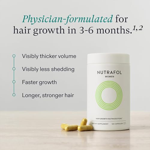 Nutrafol Women’s Hair Growth Supplements | Clinically Proven for Thicker, Fuller, Stronger Hair | 2-Month Supply with Bottle & Refill Pouch