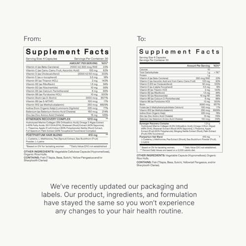 Nutrafol Postpartum Hair Growth Supplements | Clinically Proven for Thicker, Stronger Hair | 2-Month Supply with Refill Pouches