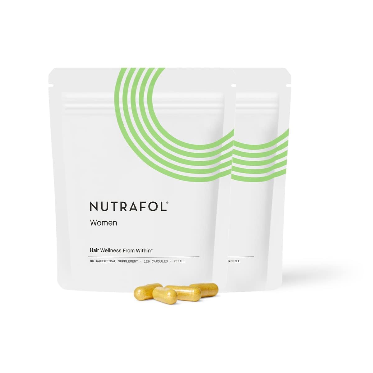 Nutrafol Women’s Hair Growth Supplements | Clinically Proven for Thicker, Fuller, Stronger Hair | 2-Month Supply with Refill Pouches for Women 18-44