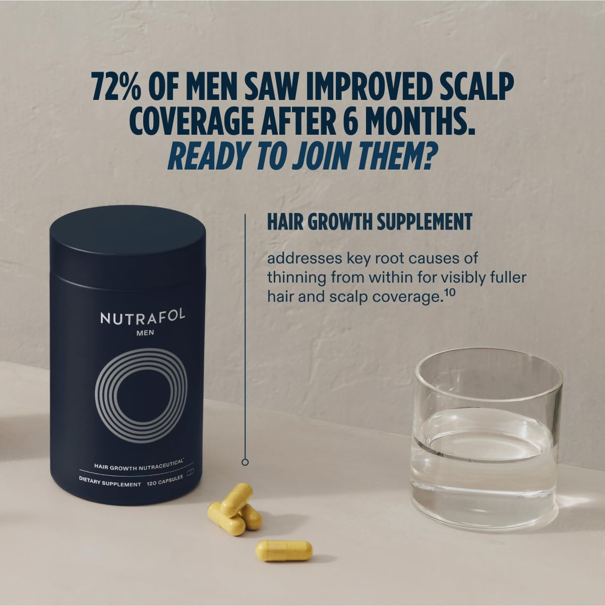 Nutrafol Men’s 2-in-1 Shampoo and Conditioner | Clinically Proven for Thicker Hair and Scalp Hydration | Microbiome-Friendly Formula