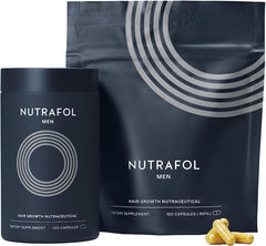 Nutrafol Men’s Hair Growth Supplements | Clinically Tested for Thicker Hair and Scalp Coverage | 2-Month Supply with Refill Pouch