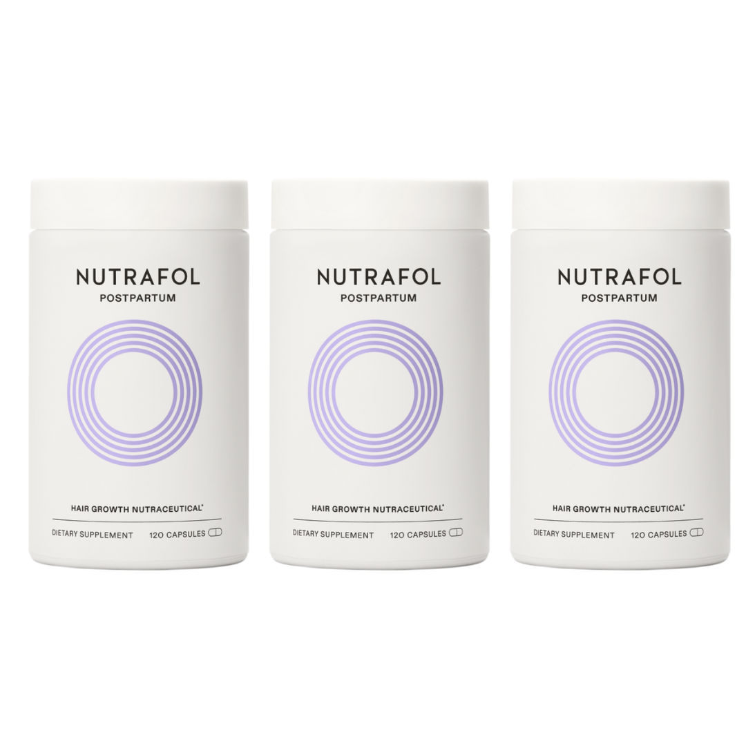 Nutrafol Postpartum Hair Growth Supplements - 3 Month Supply - Clinically Tested for Thicker Hair and Less Shedding - Breastfeeding-Friendly